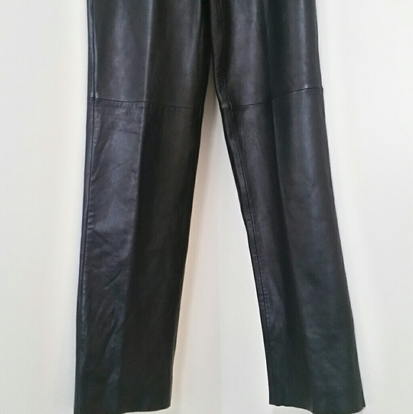 LOFT WOMEN STRAIGHT LEG Brown Leather pant - Picture 5 of 6